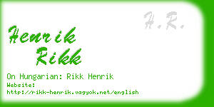 henrik rikk business card